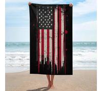 Jubonexis Telo mare vintage con bandiera americana in microfibra senza sabbia, grandi asciugamani da doccia multiuso assorbente per bagno piscina 130 x 80 cm