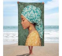 Jubonexis Telo mare vintage donna egiziana in microfibra senza sabbia, grande asciugamano da doccia multiuso assorbente per bagno piscina 130 x 80 cm