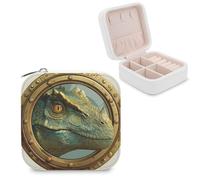 Jubonexis Testa di dinosauro Piccolo Jewelry Box Jewelry Organizer Portatile PU Cuoio Mini Viaggio Jewelry Case