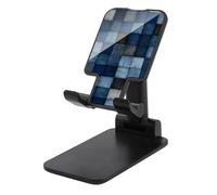 Jubonexis The Blue Denim Checker Pattern Cell Phone Stand Pieghevole Regolabile Supporto per Telefono per Scrivania