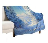 Jubonexis The Snowy Forest - Coperta vintage anti pelucchi, comoda e resistente, per camera da letto, soggiorno, divano, letto, 127 x 152,4 cm