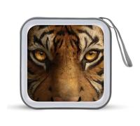 Jubonexis Tiger Face - Custodia portatile per CD e DVD, per auto, casa, viaggio