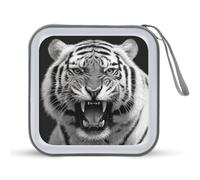 Jubonexis Tiger Head - Custodia portatile per CD e DVD, per auto, casa, viaggio