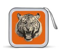 Jubonexis Tiger Head - Custodia portatile per CD e DVD, per auto, casa, viaggio