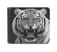 Jubonexis Tiger Head - Portafoglio bifold in morbida pelle PU, portamonete e carte di credito, sottile, per uomini e donne