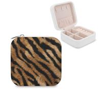 Jubonexis Tiger Skin Graphic Pattern Piccolo Jewelry Box Organizzatore di Gioielli Portatile PU Cuoio Mini Viaggio Jewelry Case