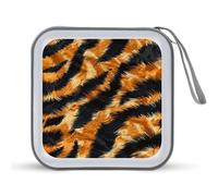 Jubonexis Tiger Stripe CD Case DVD Storage Case Portable per auto casa viaggio