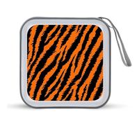 Jubonexis Tiger Stripe Pattern CD Case DVD Storage Case Portatile per Auto Casa Viaggio