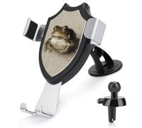 Jubonexis Toad on Raw Linen Canvas Vintage Car Phone Holder Mount Triangolo Clip Base Air Vent Cellulare Car Mount Accessori Automotive per 4-6 Pollici Cellulari Smartphone