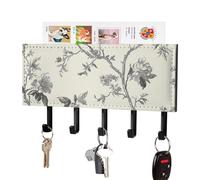 Jubonexis Toile De Jouy - Supporto da parete con 5 ganci in acrilico, motivo floreale, stile vintage, per casa, ufficio, ingresso