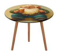 Jubonexis Tovaglia rotonda con grazioso nano con barba bianca, impermeabile, elastica, per picnic, campeggio, sala da pranzo, 127 cm