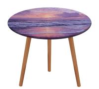 Jubonexis Tovaglia rotonda con onde sulla spiaggia, impermeabile, elastica, per picnic, campeggio, sala da pranzo, 127 cm