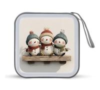 Jubonexis Tre adorabili pupazzi di neve CD custodia DVD custodia portatile per auto casa viaggio