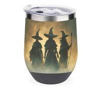 Jubonexis Tre Streghe Cappelli a tesa larga Bicchiere da vino in acciaio inossidabile Tazza termica a doppia parete con coperchio 350 ml