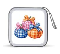 Jubonexis Tre zucche a scacchi custodia CD DVD custodia portatile per auto casa viaggio