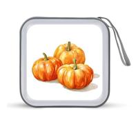 Jubonexis Tre zucche colorate arancioni Custodia CD DVD Custodia Portatile per Auto Casa Viaggio