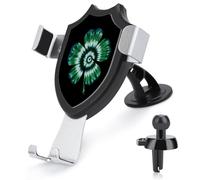 Jubonexis Trifoglio verde a quattro foglie con motivo a spirale Tie-dye supporto per telefono per auto triangolo clip base per presa d'aria supporto per telefono cellulare accessori automobilistici