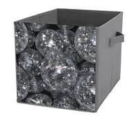 Jubonexis Un sacco di Shining Mirror Ball Cube contenitori portaoggetti pieghevoli decorativi in tessuto cestini portaoggetti per la casa con manici per scaffali, armadio, 27 x 27 cm