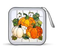 Jubonexis Vetrata di tre zucche Custodia CD DVD Storage Case Portatile per Auto Casa Viaggio
