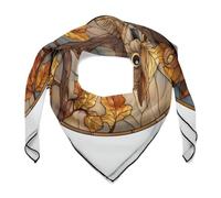 Jubonexis Vetrata Gufo Lettura Foglie d'Autunno Donne Sciarpa Capelli Quadrato Seta Come Fazzoletto Sciarpa di Raso