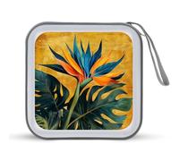 Jubonexis Vintage Bird of Paradise Flower CD Case DVD Storage Case Portable