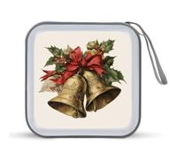 Jubonexis Vintage Christmas Bells CD Case DVD Storage Case Portatile