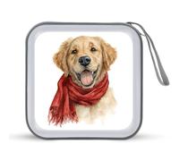 Jubonexis Watercolor Golden Retriever Puppy CD Case DVD Storage Case Portable per auto casa viaggio