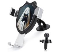 Jubonexis Whimsical Ghost in A White Sheet Holding Cat Car Phone Holder Mount Triangolo Clip Base Air Vent Cell Phone Mount Car Mount Accessori Automotive per 4-6 Pollici Cellulari Smartphone