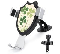 Jubonexis Whimsical Green Four Leaf Clover Trendy Car Phone Holder Mount Triangle Clip Base Air Vent Cell Phone Mount Car Mount Accessori Automotive per 4-6 Pollici Cellulari Smartphone