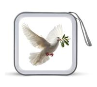 Jubonexis White Dove Flying CD Case DVD Storage Case Portable per auto casa viaggio