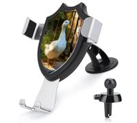 Jubonexis White Duck Standing Old Garden Gate Car Phone Holder Mount Triangle Clip Base Air Vent Cell Phone Mount Car Mount Accessori per 4-6 Pollici Cellulari Smartphone
