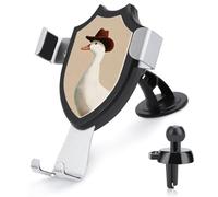 Jubonexis White Duck Wear A Brown Cowboy Hat Car Phone Holder Mount Triangle Clip Base Air Vent Cell Phone Mount Car Mount Accessori Automotive per 4-6 Pollici Cellulari Smartphone