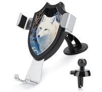 Jubonexis White Fox in The Snow - Supporto per telefono da auto, triangolare, con clip per bocchetta dell'aria, accessori per auto per smartphone da 4-6 pollici