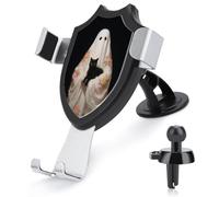Jubonexis White Ghost Holding A Black Cat Car Phone Holder Mount Triangolo Clip Base Air Vent Cellulare Supporto Auto Accessori Automotive per Smartphone Cellulari 4-6 Pollici