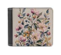 Jubonexis Wildflower Spring - Portafoglio a due ante in morbida pelle PU, portamonete, porta carte di credito, sottile, per uomini e donne