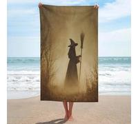 Jubonexis Witch in The Foggy Woods Dark Fantasy Telo mare in microfibra senza sabbia Grandi asciugamani da doccia multiuso assorbente per bagno piscina 130 x 80 cm