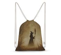 Jubonexis Witch in The Foggy Woods Dark Fantasy Zaino con coulisse in tela Borsa leggera da palestra sportiva per uomo donna