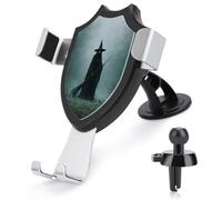 Jubonexis Witch in the Woods with Broom Dark Fantasy Supporto per telefono per auto Triangolo Clip Base per bocchetta dell'aria Supporto per telefono cellulare Accessori automobilistici per smartphone