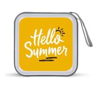 Jubonexis Word Hello Summer on Yellow CD Case DVD Storage Case Portatile per Auto Casa Viaggio