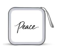 Jubonexis Word Peace Minimalist Line Art CD Case DVD Storage Case Portatile per Auto Casa Viaggio