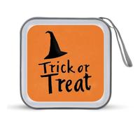 Jubonexis Words Trick or Treat Witch Hat Custodia CD DVD Custodia Portatile per Auto Casa Viaggio