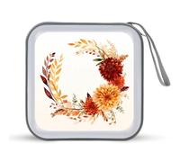 Jubonexis Wreath Autumn Dalias Borgogna Rose CD DVD Custodia Portatile per Auto Casa Viaggio