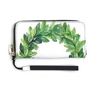 Jubonexis Wreath - Portafoglio lungo a due ante in pelle ecologica in poliuretano, con portamonete, porta carte di credito, porta carte di credito e soldi, per donne e uomini