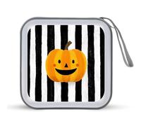 Jubonexis Zucca su striscia nera e bianca custodia CD DVD Storage Case Portable per auto casa viaggio