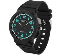 Juboos Orologi per Bambini, Orologio Analogico al Quarzo per Ragazzi e Ragazze, Impermeabili per Insegnare il Tempo, Cinturino Morbido da Polso (Nero - Sette colori)