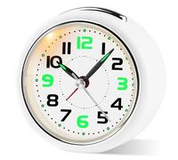Juboos Sveglia Analogica per Bambini e Ragazzi senza Tic Tac con Luce LED | Orologio a batteria silenzioso con funzione snooze e movimento analogico al quarzo, ideale come sveglia educativa quotidiana.