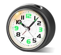 Juboos Sveglia Analogica per Bambini e Ragazzi senza Tic Tac con Luce LED | Orologio a batteria silenzioso con funzione snooze e movimento analogico al quarzo, ideale come sveglia educativa quotidiana.