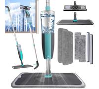 Jubor Lavavetri con Spray, 4 in 1 Tergipavimento Telescopico in Alluminio, Spazzola Lava Vetri con Manico 190cm, Kit di Pulizia Telescopico Lavavetri per Pavimento, Finestra, Vetro