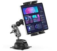 Jubor Supporto Tablet Auto, Regolabile a 360° Supporto per iPad da Cruscotto, Porta Muro per iPad/Pro/Air/Mini iPhone, Tutti Smartphone e Tablet da 4,7-12,9" per Auto, Muro, Scrivania
