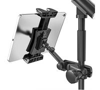 Jubor Supporto Tablet per Microfono, Porta Tablet Microfono Leggio Regolabile a 360°, Supporto iPad Asta per iPad, Pro, Mini, Air, Smartphones 4.7-12.9"